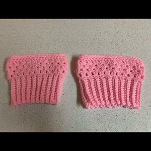 Boot Cuffs Pink New Handmade Crochet